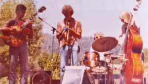 Larry Koonse, Bud, Darryl Vandruff and Scott Colley at Mammoth (CA) Jazz Fest circa 1980